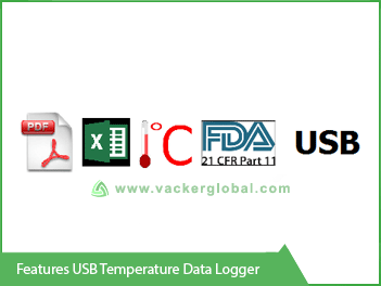 Features USB Temperature Data Logger VackerGlobal